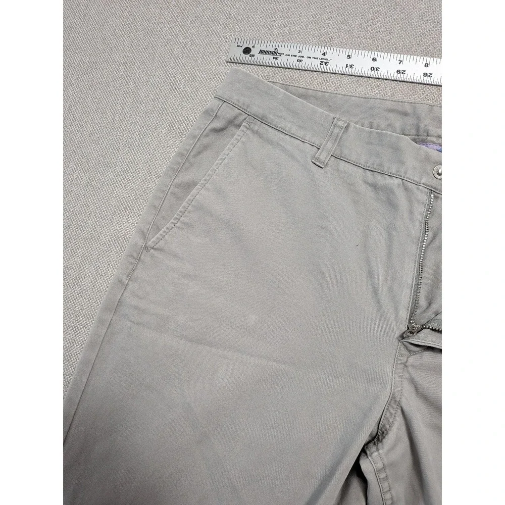 BONOBOS Men's Washed Chinos Pants 33x30 Grey Straight Fit Cotton Office Preppy
